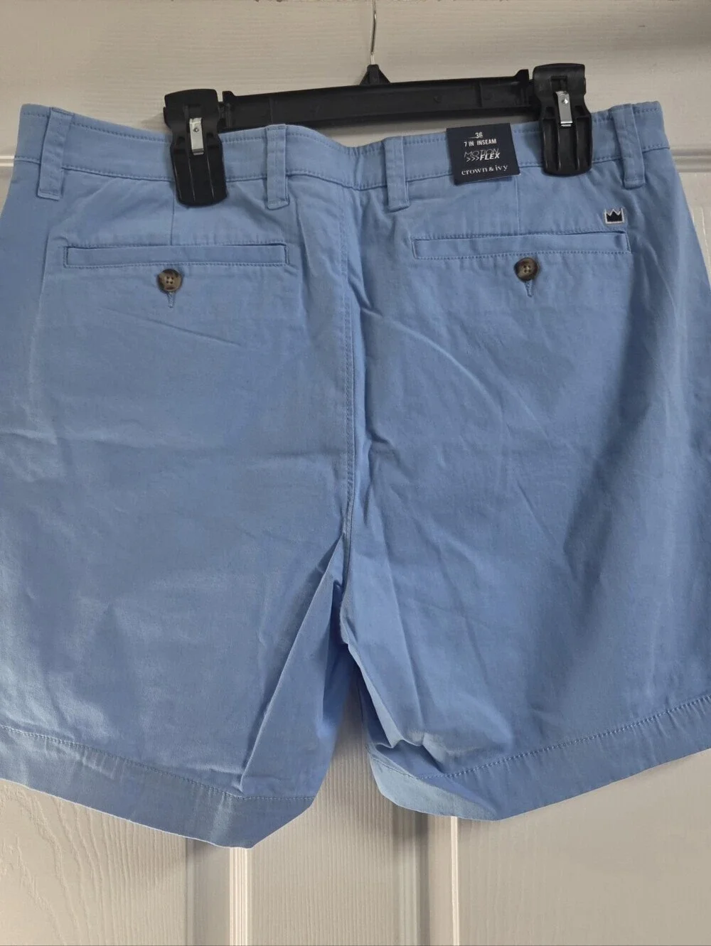 NWT Men's crown & ivy Pale Blue Flat-Front Shorts Size 36